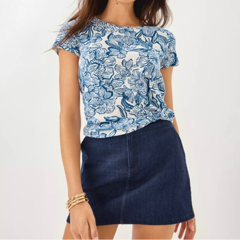 Lilly Pulitzer Etta Scoop Neck Top. XXL in Color: Coconut Unforgettable - NEW